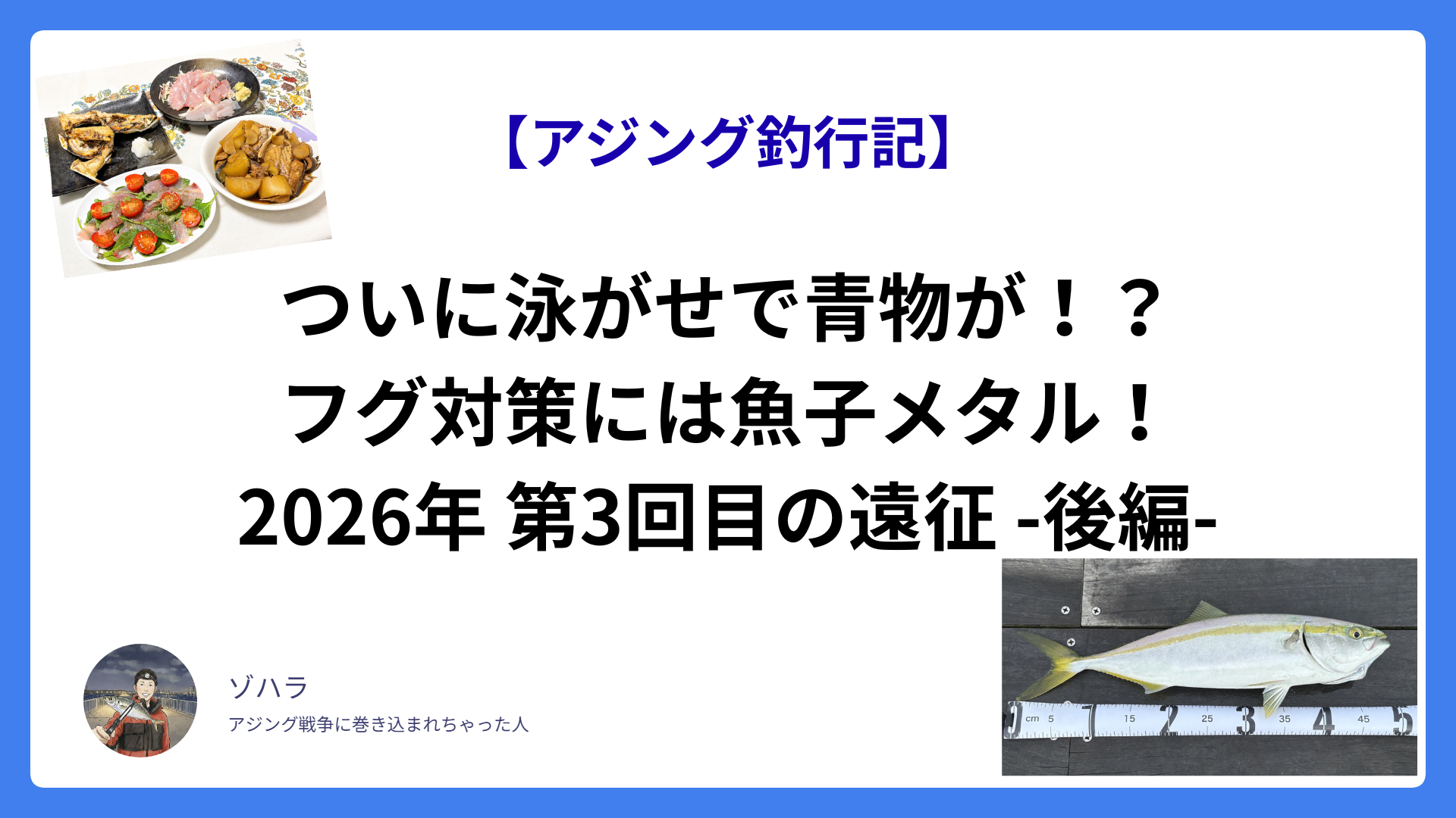【アジング釣行記】ついに泳がせで青物が！？フグ対策には魚子メタル！ 2026年 第3回目の遠征-後編-